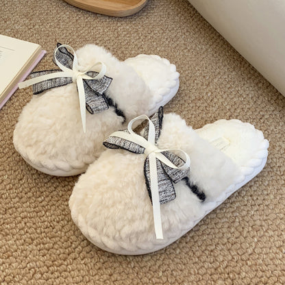 Lovely-cotton-bow-tie-slippers - www.lovelygirlusa.com